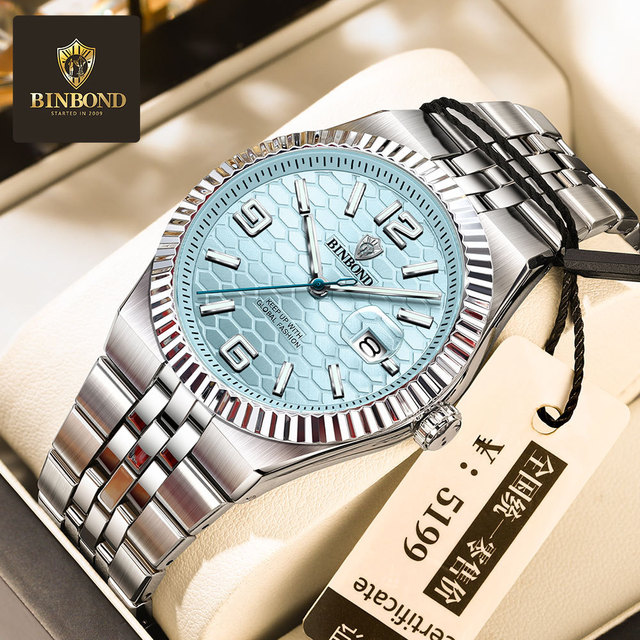 BINBOND 2025 New Luxury Quartz Men Watch 30ATM Waterproof Steel Date Male Clock Sport Wristwatches Sports Watch for Men