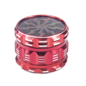 Lightning Pattern Aluminum Alloy Tobacco <b>Grinder</b> 63mm Round Four Layer Portable <b>Herb</b> Crusher Modern Style Multi Color - Product Image 4
