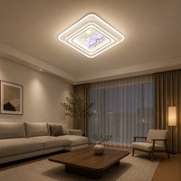 Plafonnier LED carré en bambou sans scintillement, 3 couleurs réglables, économie d'énergie, CRI élevé, panneau acrylique anti-poussière