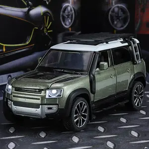 Modelo de Coche de Aleación Land Rover Defender 110 a Escala 1/32, Coche de Juguete Fundido a Presión, Simulación de Vehículo Todoterreno, Modelo con Sonido y Luz, Regalo para Niños - Product Image 4
