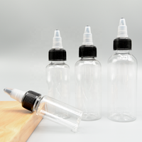 Botol Plastik PET Transparan Laris Manis, Custom 5ml-500ml, Dispenser dengan Tutup Putar dan Nozzle Penetes untuk Penyimpanan Gel