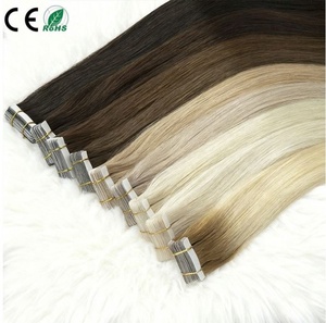 Extensions de cheveux vierges Remy à cuticules intactes, invisibles, russes, à double trame, sans perte, teintes, longueur personnalisable, lisses - Product Image 1