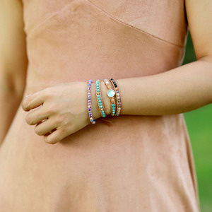 Fashion Wrap <b>Bracelet</b> Multi Layer Opal Crystal Beaded Cowhide Rope Braided Jewelry Gift For Women <b>Boho</b> Style - Product Image 3