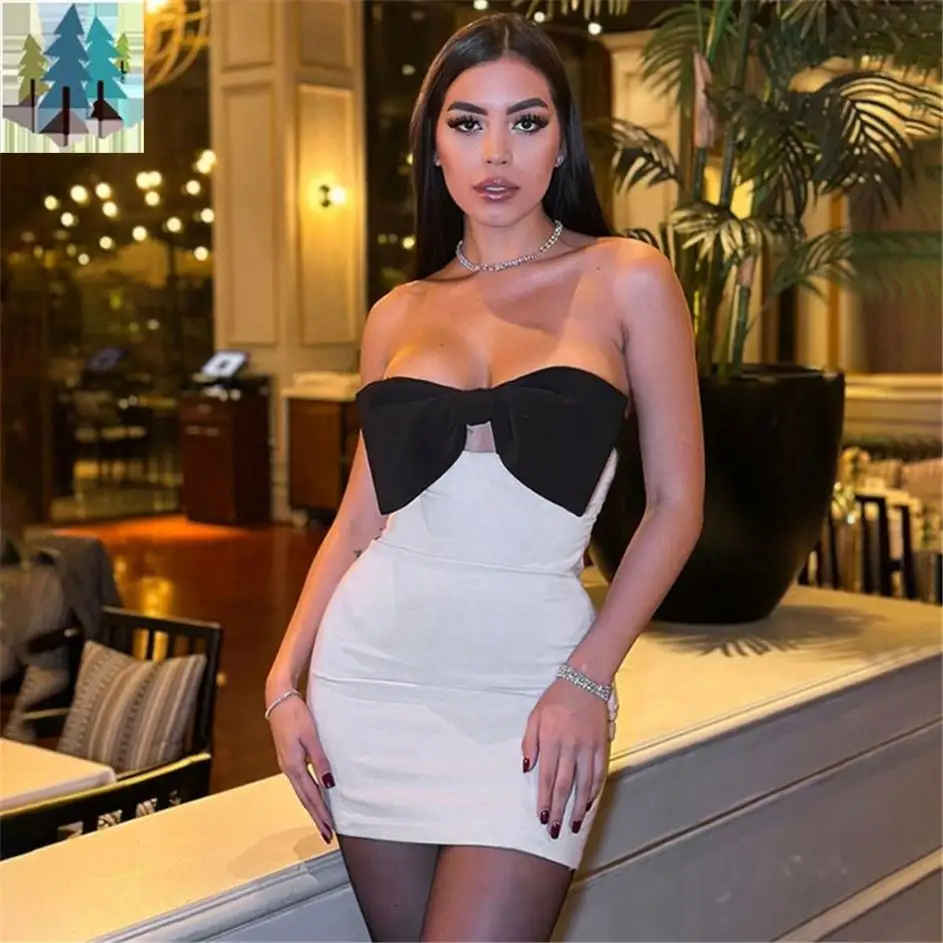 New arrivals boutique 2024 spring strapless party evening mini sexy ladies women's dresses