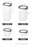Bouteilles en plastique écologiques pour thé, café, bonbons, sucre, récipient hermétique pour la cuisine, bocaux de stockage de céréales avec couvercles
