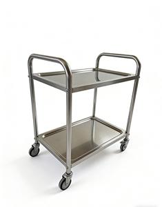 Carrito de Plataforma de Cuatro Ruedas VICTORY KITCHEN, de Acero Inoxidable, de 2 Niveles, Móvil, Industrial, para Almacén y Compras - Product Image 1
