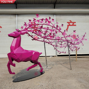 Statua di Cervo in Acciaio Inossidabile per Decorazione in Vendita - Product Image 4