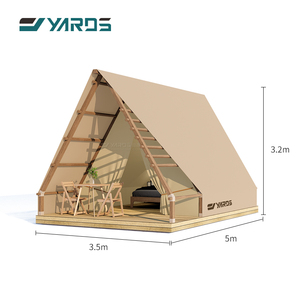 Tienda Triangular <span class=keywords><strong>de</strong></span> Lujo Safari <span class=keywords><strong>para</strong></span> Glamping, Resort con Lona, <span class=keywords><strong>Casa</strong></span> <span class=keywords><strong>de</strong></span> Tiendas Piramidales <span class=keywords><strong>de</strong></span> Madera Maciza con Terraza - Product Image 2