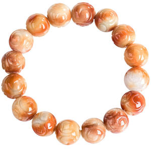 Bracelet rond en jadéite naturelle chauffée, motif porte-bonheur rouge, pour hommes et femmes, mode générale, vente en gros SL159 - Product Image 5