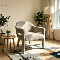 Fauteuil lounge moderne en bouclette, fauteuil d'appoint de luxe en velours pour salon, vente en gros d'usine, chaise de loisirs