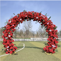 Arche métallique de luxe en gros pour extérieur, avec fleurs artificielles, pour toile de fond de mariage, décoration de fête, écologique
