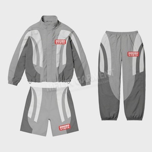 Fabricante de Ropa Personalizada: Conjuntos Deportivos de Nylon con Chaquetas con Cierre y Conjuntos de Pantalones Cortos de Poliéster con Protección Contra el Viento - Product Image 2