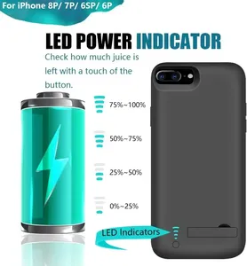 Funda Cargadora Delgada con Batería de 10000 mAh para <span class=keywords><strong>iPhone</strong></span> <span class=keywords><strong>8</strong></span> <span class=keywords><strong>Plus</strong></span>, 7, 6 <span class=keywords><strong>Plus</strong></span>, 6S <span class=keywords><strong>Plus</strong></span>, Cubierta de Carga Portátil, Banco de Energía, Batería de 5.5 Pulgadas - Product Image 5