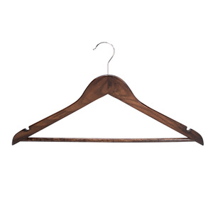 Perchas de madera maciza con gancho rectangular, antideslizantes y sin marcas, para uso en armarios y tiendas de ropa. - Product Image 5