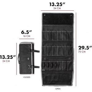 Muestra gratuita, venta al por mayor de fábrica, estuche informal personalizado para chef, con 10 ranuras para cuchillos y un bolsillo grande con cremallera, bolsa enrollable para cuchillos. - Product Image 3