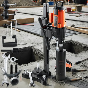 Taladro Perforador Vevor de 10 Pulgadas para Concreto Húmedo, con Soporte y Ruedas, 750 RPM, Taladro Eléctrico de Grado Industrial - Product Image 2