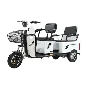 Triciclo eléctrico de tres ruedas para coche, triciclo plegable con panel de gasolina para vehículo
