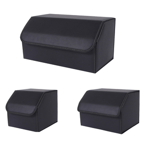 Luxury PU Leather Multipurpose Collapsible Car Trunk Storage Carrier Box for Shopping Camping Home Garage