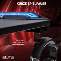 Poste de travail de jeu PC grand bureau de jeu de bureau avec lumière LED RVB ordinateur e-sports Table de jeu Pc noir coin Gamer bureau