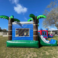 Château gonflable combiné de petite taille pour l'extérieur, coloré, Castillo Inflable, Gonflable, commercial, avec toboggan pour le plaisir