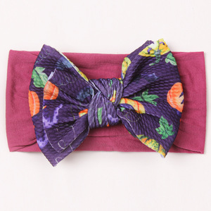 Halloween Costume Accessories: Children's <strong>Pumpkin</strong> <strong>Headbands</strong> with Skull-shaped Ribbons and Bow Ties Hair Bands - Product Image 5
