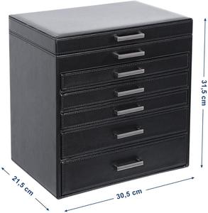 SONGMICS <strong>Jewellery</strong> Box, 6 Layers with 5 <strong>Drawers</strong> and Black Storage Case, Storage <strong>Organiser</strong> JBC138B - Product Image 2