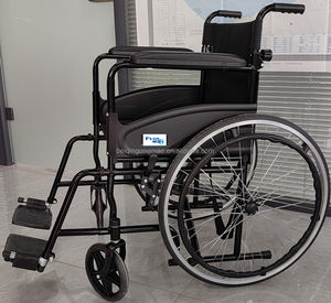 Kursi roda medis Manual ringan, kursi roda dapat dilipat dan untuk pasien penyandang cacat, peralatan rehabilitasi - Product Image 2