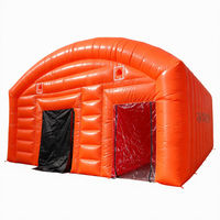 Tente gonflable orange en polyester enduit de PVC, abri pour événements, abri temporaire pour interventions en cas de catastrophe, auvent extérieur