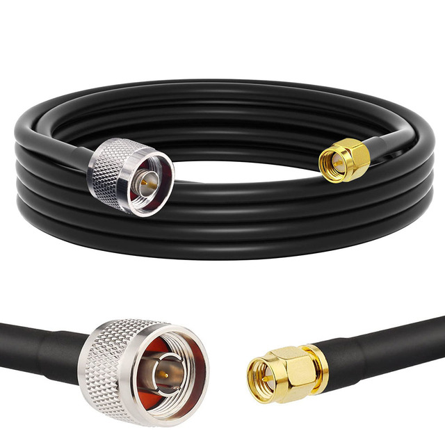 Low Loss 20m Coaxial LMR400 Cable Extension Line RF Feeder Signal Transmission 5.0mm Diameter Communication Cables