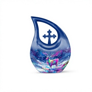 รูปกวางสำหรับใส่ขี้เถ้าของมนุษย์พร้อมถุงกำมะหยี่ - Product Image 1
