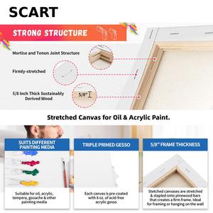 Lienzo en Blanco para Impresión Artística, Lienzo en Blanco sobre Madera, Lienzo de Algodón para Pintar, Lienzo Estirado de Tamaño Personalizado para Pintar - Product Image 2