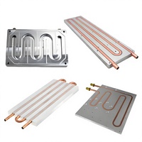 Placa de Enfriamiento de Agua de Aluminio Personalizada de 800W, Tubo de Cobre, Disipador de Calor Refrigerado por Líquido, Mecanizado CNC, Soldadura por Electroerosión, Unión con Epoxi, Industrial