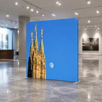 Support d'affichage pliable en aluminium avec toile tendue à motif paysager extérieur pour exposition commerciale et décoration d'intérieur