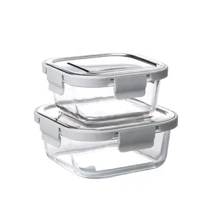 New SS lid glass food storage eco-friendly glass storage containers air tight food storage with stainless steel lid