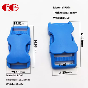 Boucle de fixation latérale en plastique en forme d'os, diamètre intérieur 10MM/15MM/20MM/25MM, pour laisses de chien et gilets de sauvetage, personnalisable - Product Image 2