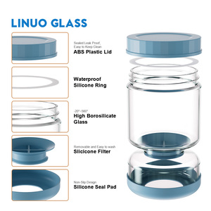 Glass Olive and <strong>Pickle</strong> Strainer <strong>Jar</strong> <strong>Pickle</strong> Container Airtight Food Storage Glass Hourglass <strong>Jar</strong> with Strainer Flip - Product Image 6
