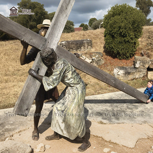 Escultura religiosa católica al aire libre Estatuas <span class=keywords><strong>de</strong></span> bronce <span class=keywords><strong>de</strong></span> <span class=keywords><strong>Cristo</strong></span> Jesús <span class=keywords><strong>de</strong></span> tamaño real 14 estaciones <span class=keywords><strong>de</strong></span> la Cruz - Product Image 6