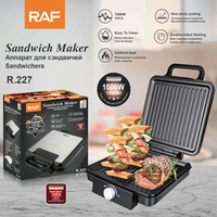 Machine à sandwich RAF Sandwhichera 1500W, gril antiadhésif pour petit-déjeuner, panini, toasts et cuisson à la maison