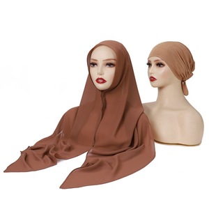 Foulard en mousseline facile à porter, vente en gros d'usine, écharpe à capuche à fermeture magnétique avec ensemble de liens de couleur assortie - Product Image 5