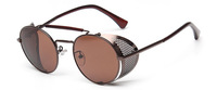 Lunettes de soleil classiques GWTNN pour hommes et femmes, style steampunk, verres noirs transparents, monture en métal, anti-reflets, attribut optique
