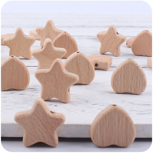 Nouvelle arrivée coeur étoile forme <span class=keywords><strong>bois</strong></span> de hêtre <span class=keywords><strong>perles</strong></span> de dentition couleur naturelle hochet en <span class=keywords><strong>bois</strong></span> jouet pour bébé molaire accessoires - Product Image 6