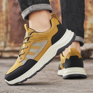 Chaussures de course respirantes en maille à lacets pour hommes, baskets rehaussantes à semelle pour l'automne, avec empeigne en tissu fonctionnelle et polyvalente - Product Image 3