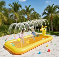 Piscine gonflable pour enfants, coussin de bain extérieur en forme de girafe, piscine à balles pliable pour bébé, 200x110x19cm