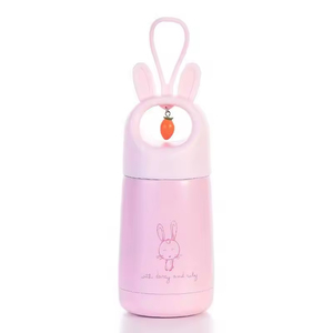 350ml Stainless Steel Double Wall Cute Children Cartoon Water <b>Bottle</b> Kids Rabbit Lids Leakproof Tumbler Vacuum <b>Flask</b> with Rope - Product Image 4