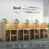 Ensemble bureau et chaise de bureau pour salle d'étude avec cloison intégrée, idéal pour les examens d'entrée post-universitaires, bureau informatique en bois moderne et minimaliste