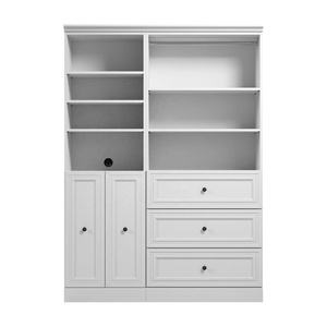Armoire ouverte modulaire moderne sur mesure avec étagère réglable en panneau MDF mélaminé, design shaker à double bord, petit placard <span class=keywords><strong>d</strong></span>'<span class=keywords><strong>entrée</strong></span> - Product Image 5
