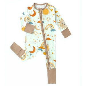 All'ingrosso del bambino delle ragazze del ragazzo del fiore della primavera dei vestiti a manica lunga delle bambine con stampa floreale del pigiama di bambù - Product Image 1