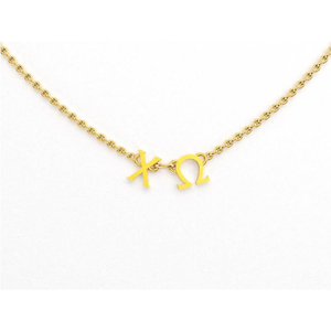 NPC Sorority Gifts Collar de hermandad de mujeres Collar de dijes iniciales Acero inoxidable Pvd Plated Alpha Delta Pi Phoebe Greek - Product Image 4