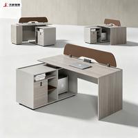 Escritorio Modular para Oficina JIUSHUN, Estación de Trabajo para 4 Personas, Escritorio para Computadora, Mesa de Oficina con División