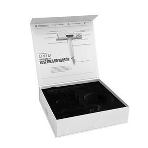 กล่องของขวัญเครื่องใช้ไฟฟ้าภายในบ้านแบบกำหนดเอง สี<span class=keywords><strong>ขาว</strong></span> ฝา<span class=keywords><strong>ปิด</strong></span>แบบพลิก <span class=keywords><strong>ปิด</strong></span>ด้วยแม่เหล็ก รูปแบบหนังสือ สำหรับของที่ระลึก ไดร์เป่า<span class=keywords><strong>ผม</strong></span> พร้อมโลโก้ - Product Image 3